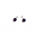 Purple Amethyst and Silver Stud Earrings